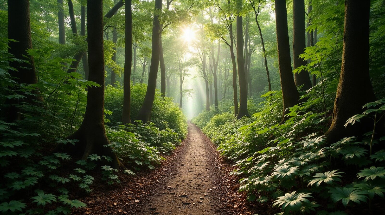Sentier forestier balisé avec marches en bois sous une forêt tropicale humide